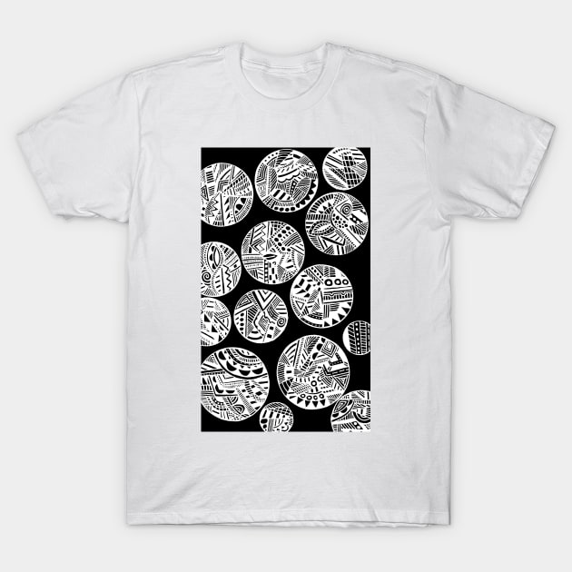 Tribal Snow Bubbles T-Shirt by lizzyad